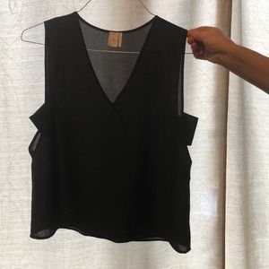 sexy sleeveless sheer top